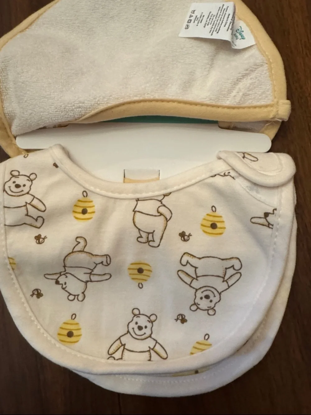 Disney Yellow Winnie the Pooh Baby Bib Trio